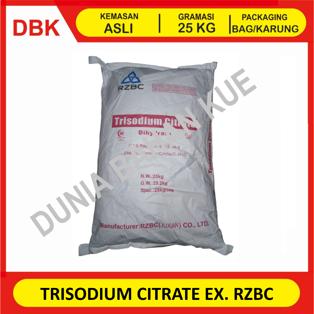 

(KHUSUS INSTANT/GOSEND) TRI SODIUM SITRAT Ex RZBC - 1 BAG 25 KG / TRISODIUM CITRATE RZBC