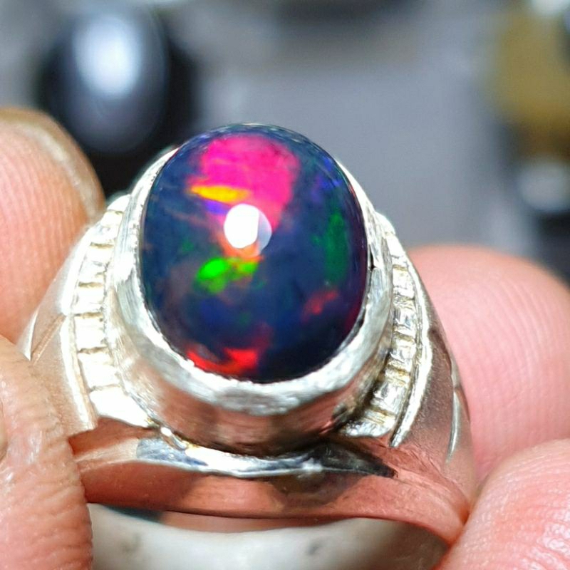 batu kalimaya black opal ful jarong siang malam