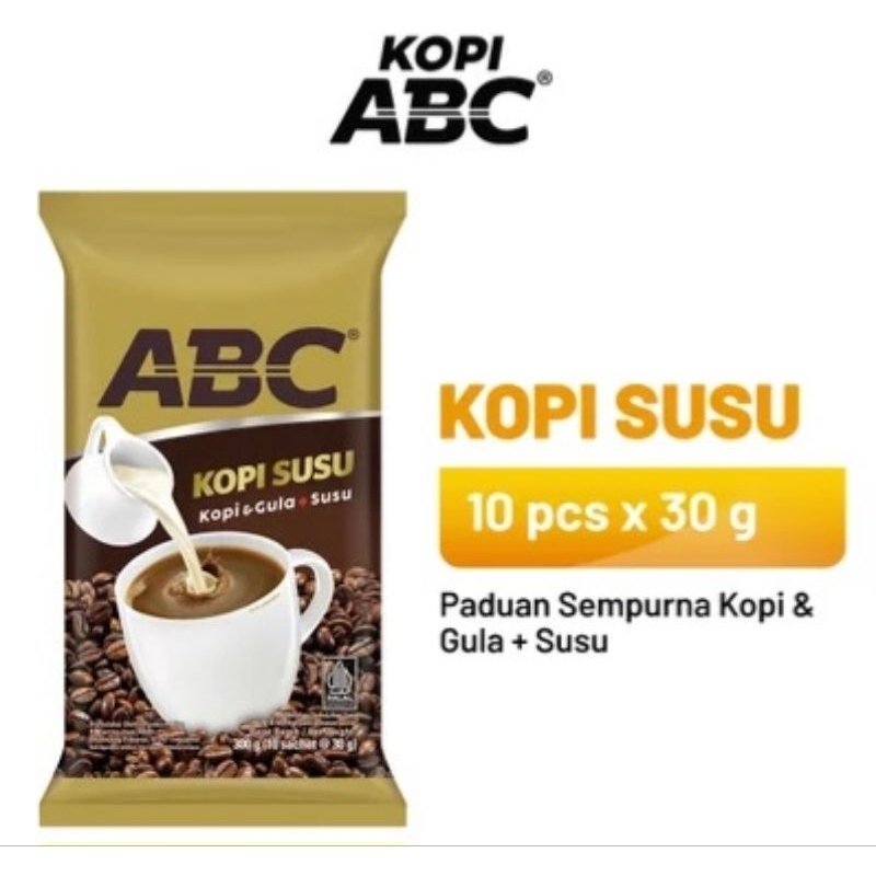 

ABC Kopi susu sachet 30 gr 1 renceng isi 10 sachet