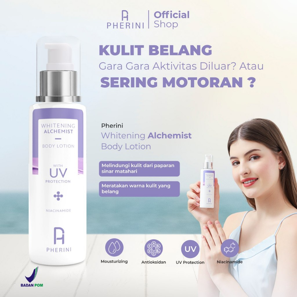 Pherini Whitening Body Lotion Alchemist With UV Protection Niacinamide 130 ml - pherini official sho