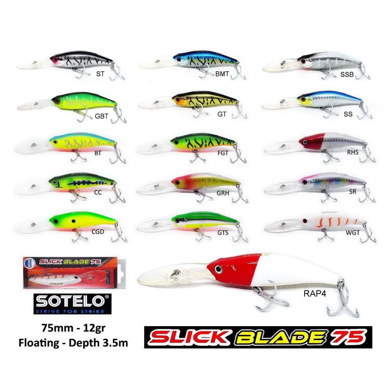 Umpan, Minnow Sotelo SLICK BLADE 75mm - 12gr