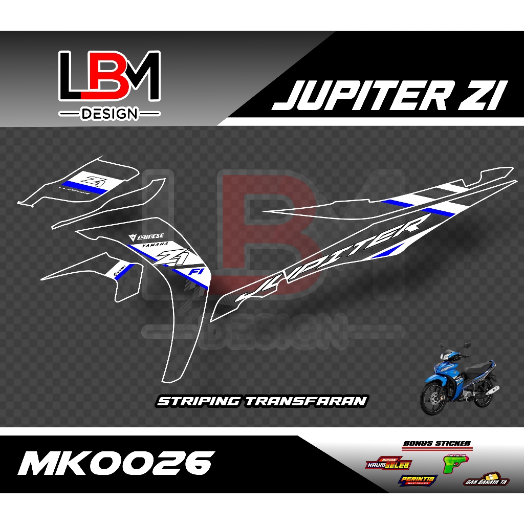 STIKER STRIPING LIST VARIASI TRANSPARAN JUPITER Z1 LIST VARIASI RAVING  SIMPEL KEKINIAN