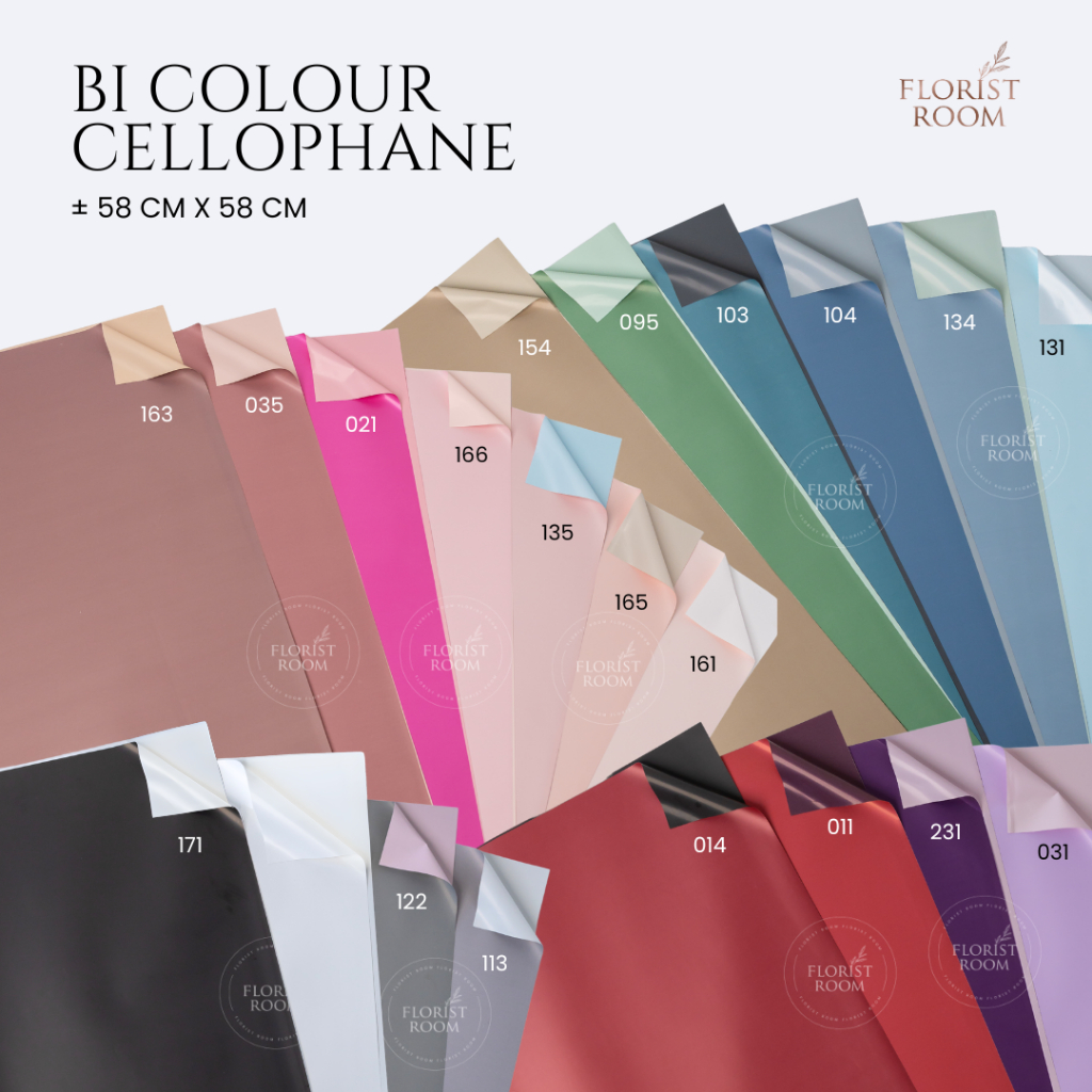 

3 Lembar Bi Color Cellophane - Flower Wrapping - Kertas Buket Pembungkus - Korean