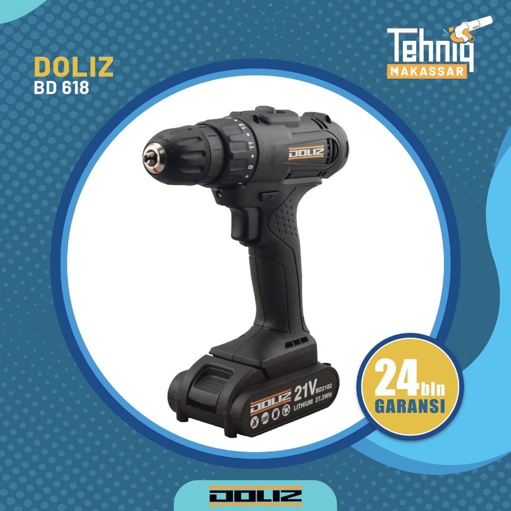 Mesin Bor Baterai DOLIZ BD618 21V Cordless