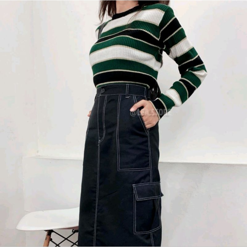 DIYOO - Mazie Cargo Skirt / Rok Streetwear Wanita