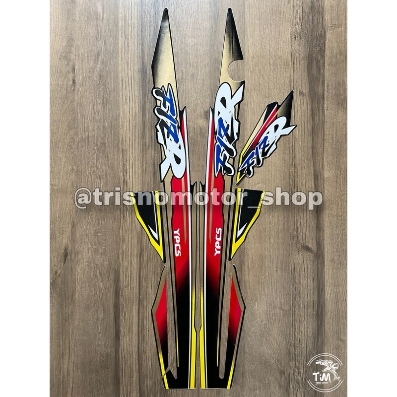striping Yamaha fizr fiz r fi zr 1998 sporty hitam merah coklat gold sticker list body polet FIZ R F