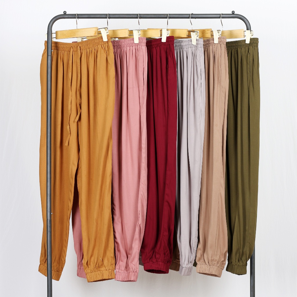 XALOXA RAZEL  PANTS | Celana Panjang Wanita Jogger Bahan Rayon | Size Reguler