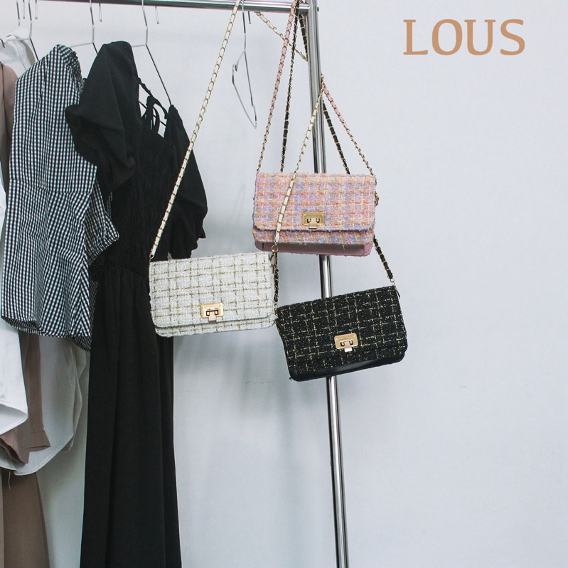 Angel bag - LOUS - Tas Selempang Wanita Sling Bag Tas handbag Tas Shoulder Bag Tweed Bag  Terbaru