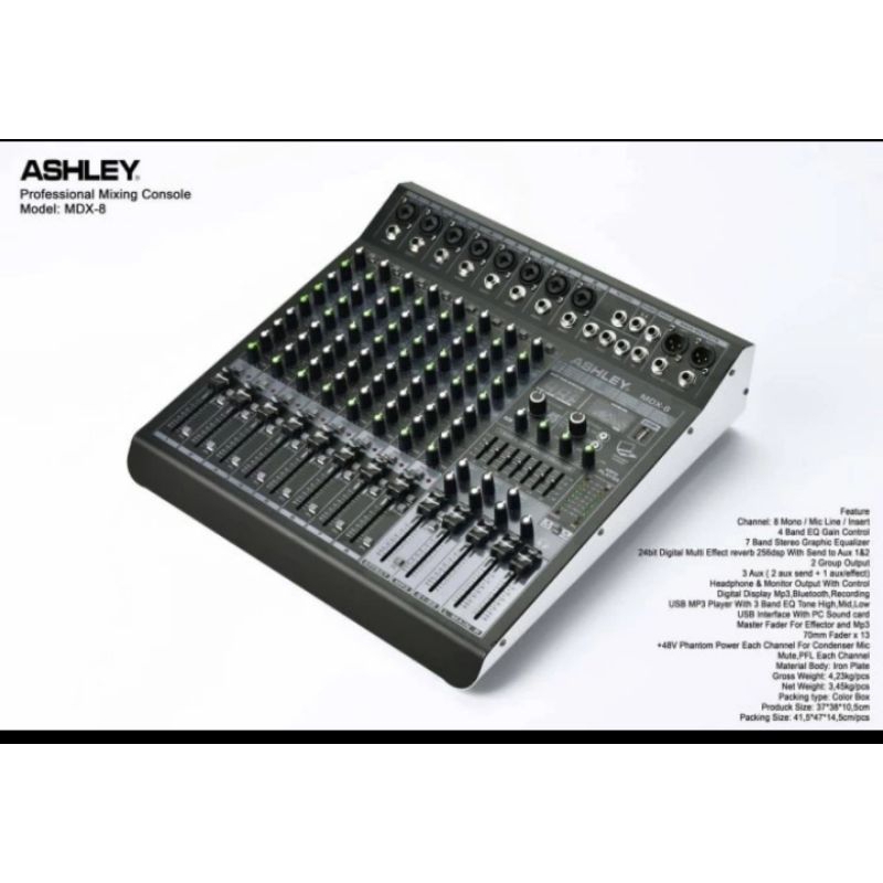 Mixer audio ASHLEY MDX 8 new 8channel original usb interface