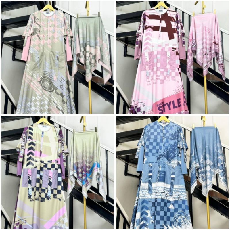 GAMIS HALIZA AGHNIA 1-6 , NAYLA SPORTY | Gamis Casual | Gamis syari