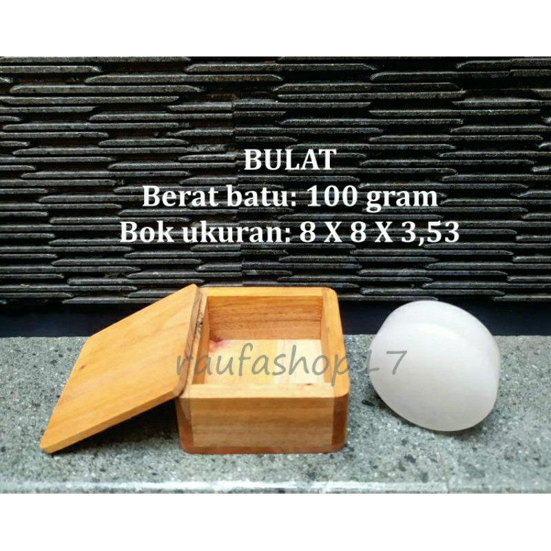 Batu Deodorant Deodoran Crystal Tawas Bundar Kemasan Box Kayu Pengilang Bau Badan