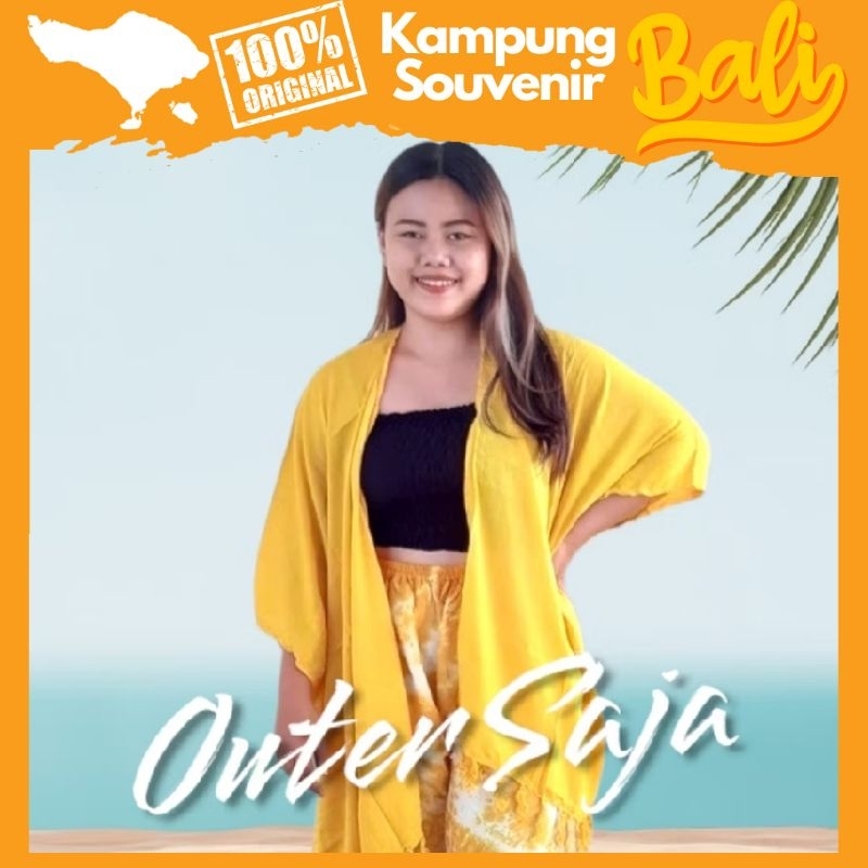 Outer Kardigan Felicia Rayon Bali Motif Lilit Polos Outer Saja Lengan Panjang Wanita