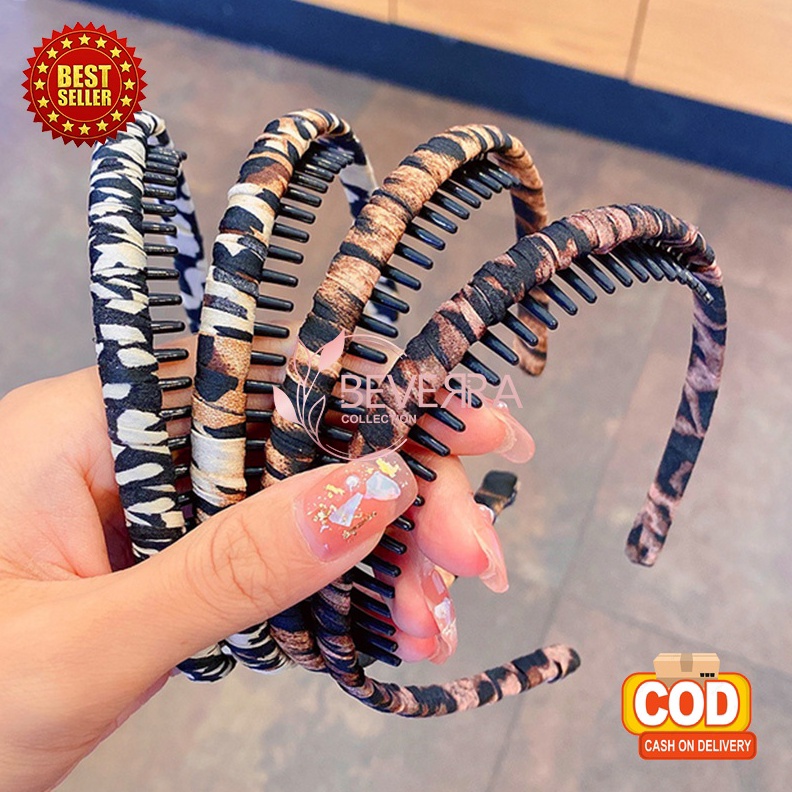 ORIGINAL Bando Korea Wanita Dewasa Model Sirkam Loreng Doff Aksesoris Hiasan Rambut Bandana Kualitas