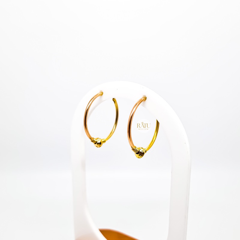 Anting EMAS ASLI Kadar 300 / 6K - Jipsi Ball Ring Bola Kawat 0.5 gram 1 gram 1.5 gram - Ratu