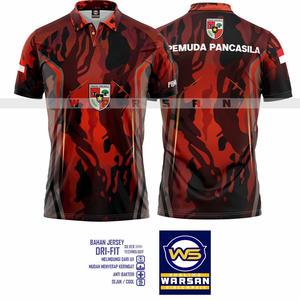 KODE J52T Kaos Kerah Pemuda PancasilaKaos PPWANGKI Pemuda PancasilaTshirt Polo Pemuda Pancasila