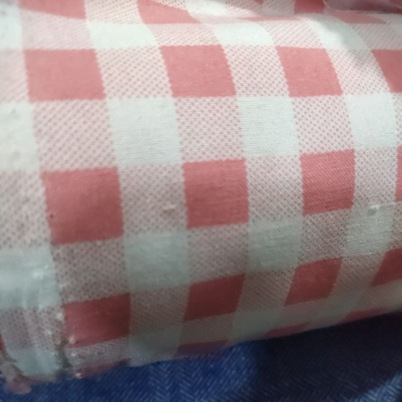 KAIN KILOAN KATUN KOTAK PINK UTUH