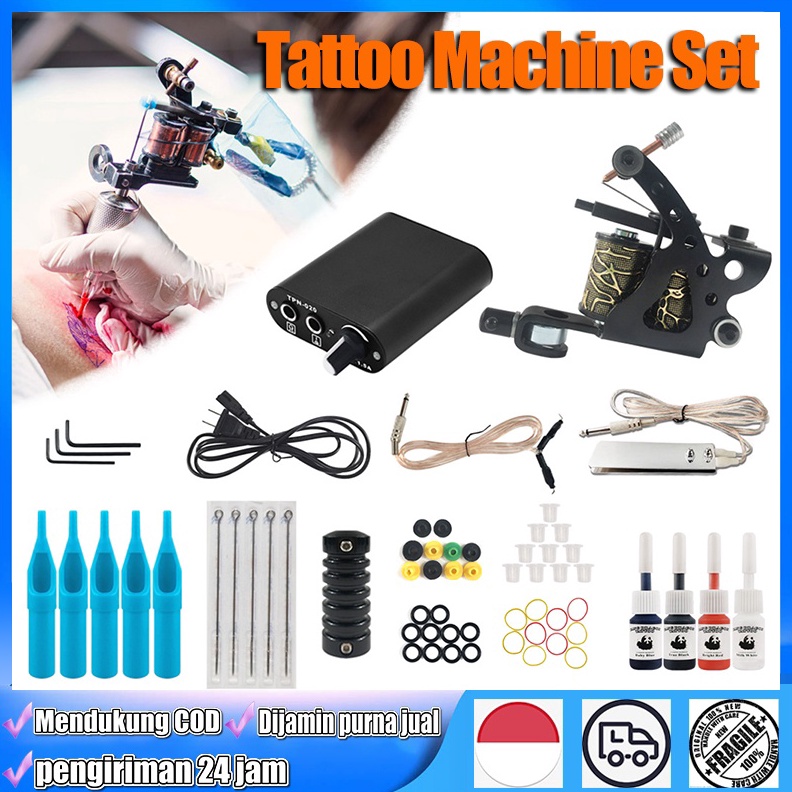 KODE A18W mesin tato pen mesin tato dengan full set peralatan tato mesin tato starter kit kit tato u