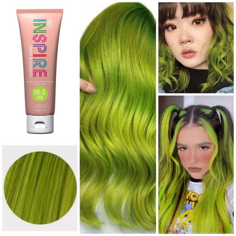 Inaura Color Explosion Inspire 06.5 Neon Green 100ml Cat Rambut Warna Hijau Permen NCT Grass Rumput 