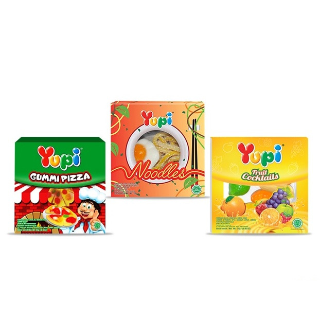 

YUPI Noodles Gummi Pizza Fruit Cocktails ~ Permen Yupi Noodles Pizza Fruit