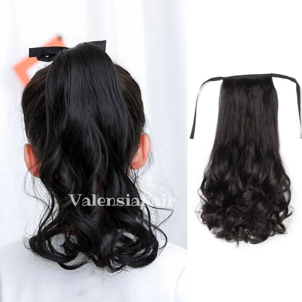 KODE M43Q Ponytail Ikat Wig Anak Rambut Palsu Extension Hair Clip Ponytail Model Pendek Keriting  Po