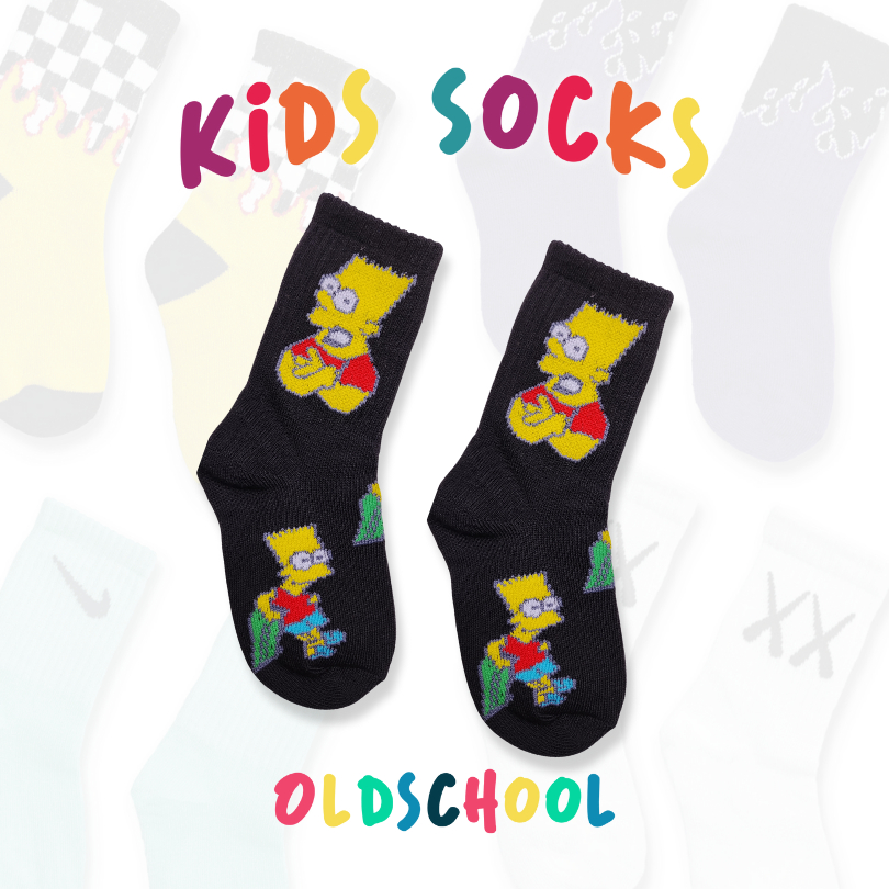 MOHAKI - Kaos Kaki Anak Oldschool Kids Motif Spongebob Coklat - AK112