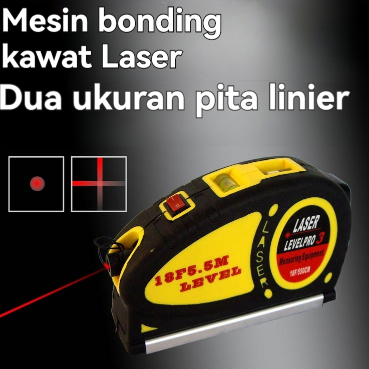 Pita Pengukur Laser Inframerah Fancyshop Fixit Level Pro3 Pengaris Laser Waterpass Meteran Laser man