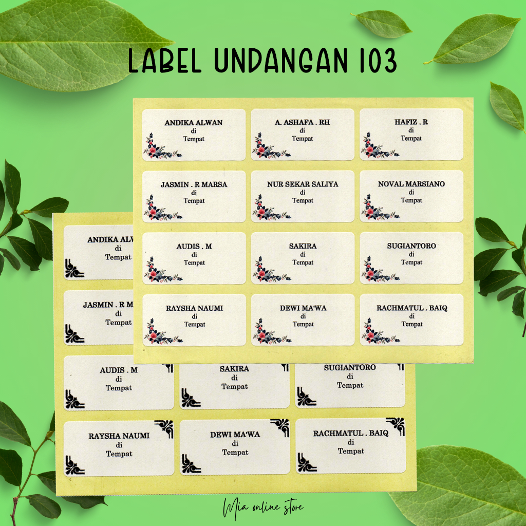 

Print/Cetak Label Undangan T&J NO 103 Sticker Label Nama Undangan Murah