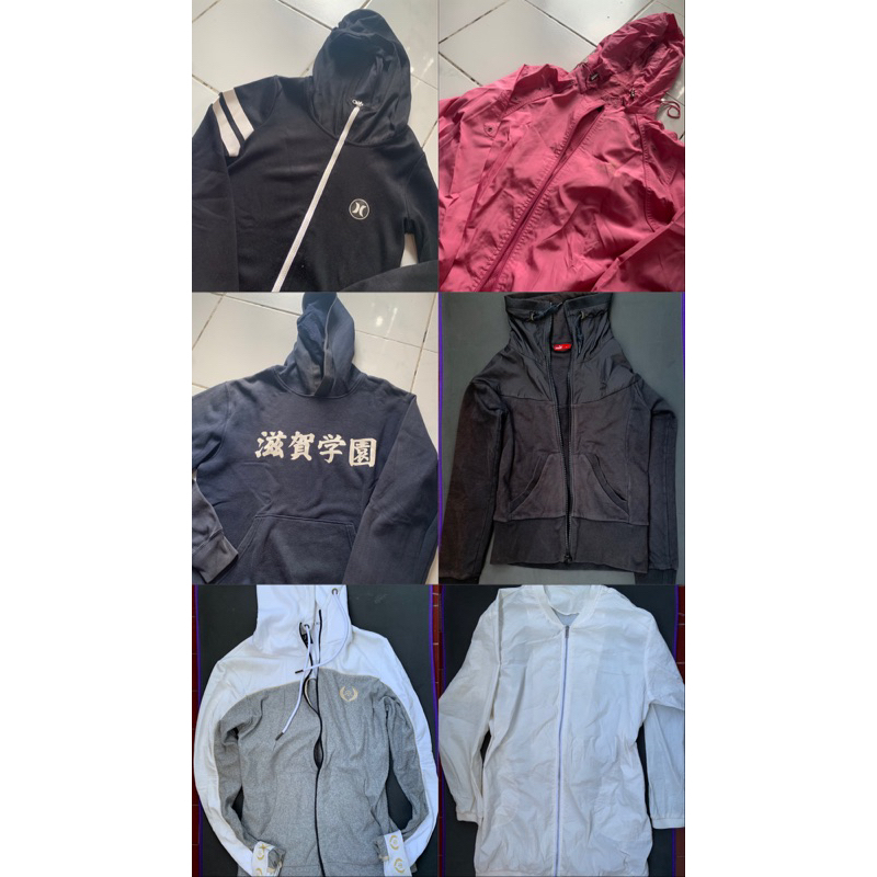 thrift jaket wanita pria,jaket parasut, jaket crop