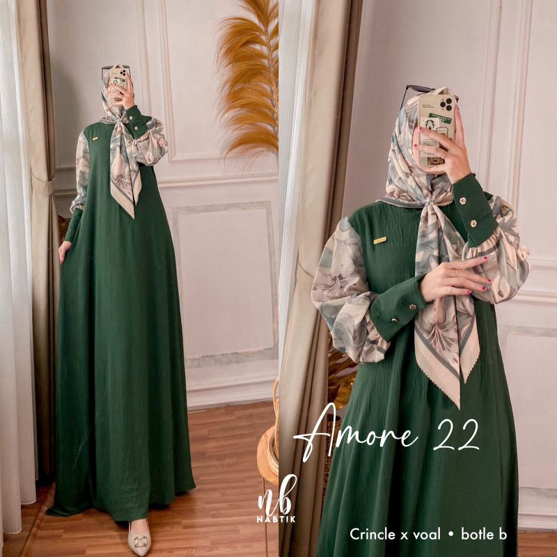ANGGRAINI ~ NABTIK ~ SET GAMIS DAN JILBAB ~ ORI SOLO ~ GAMIS SYARI ~ GAMIS BUSUI ~ AMORE SET SERIES 