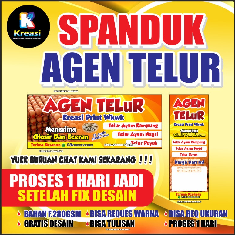 SPANDUK AGEN TELUR / SPANDUK JUAL TELUR