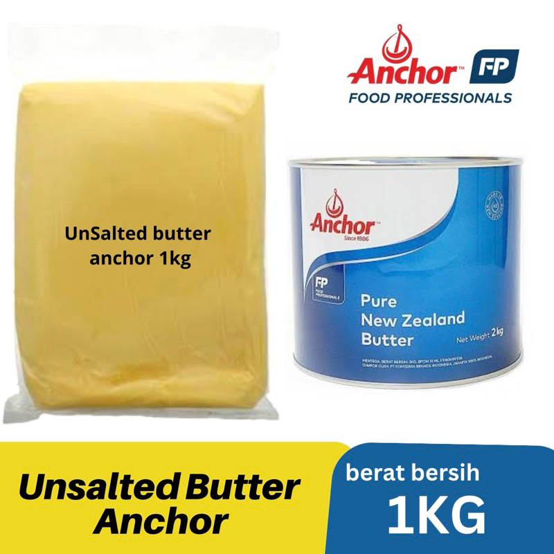 

UNSALTED BUTTER ANCHOR 1KG UNSALTED BUTTER PURE ANCHOR BUTTER TAWAR ANCHOR