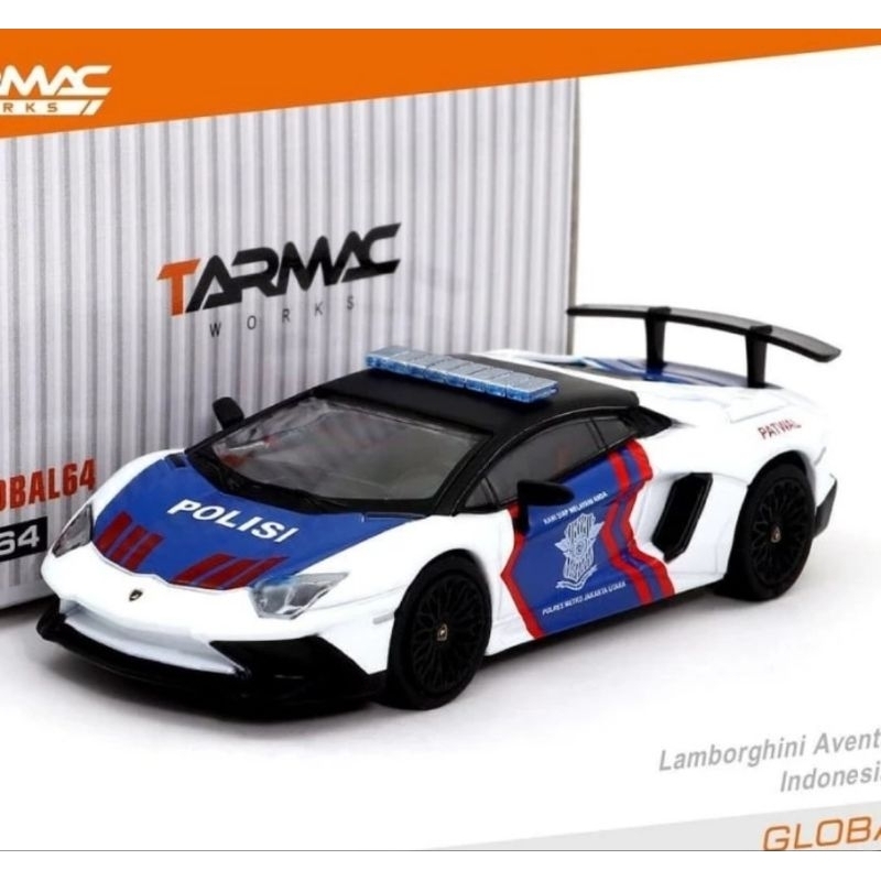 tarmac lamborghini aventador sv police polisi indonesia mini gt hot wheels