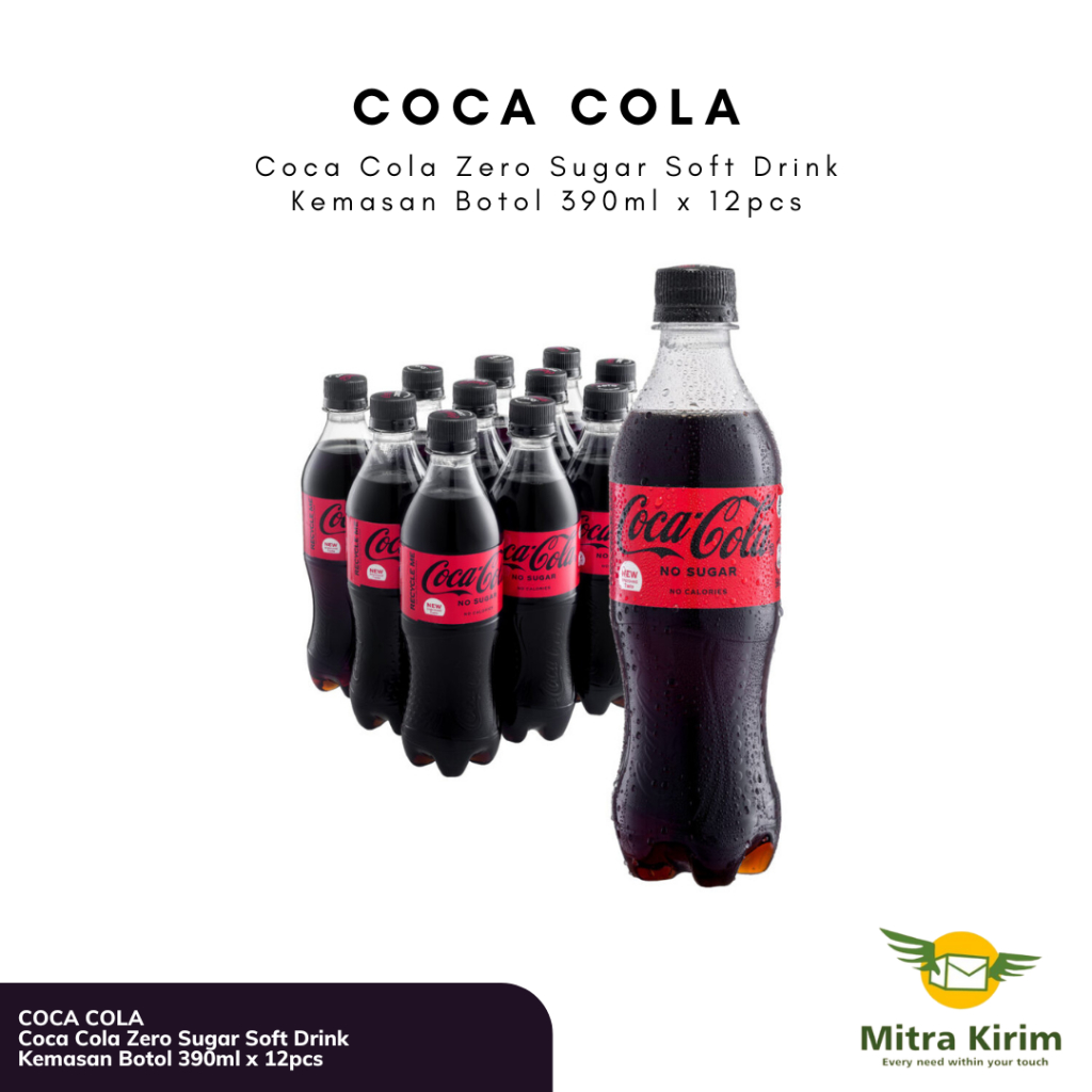 

Coca-Cola Zero Sugar Soft Drink 390ml x 12pcs Botol