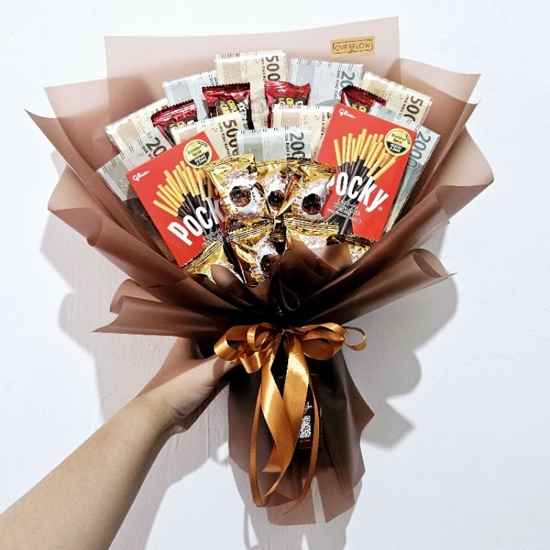

Buket Uang dan Snack Mix Custom