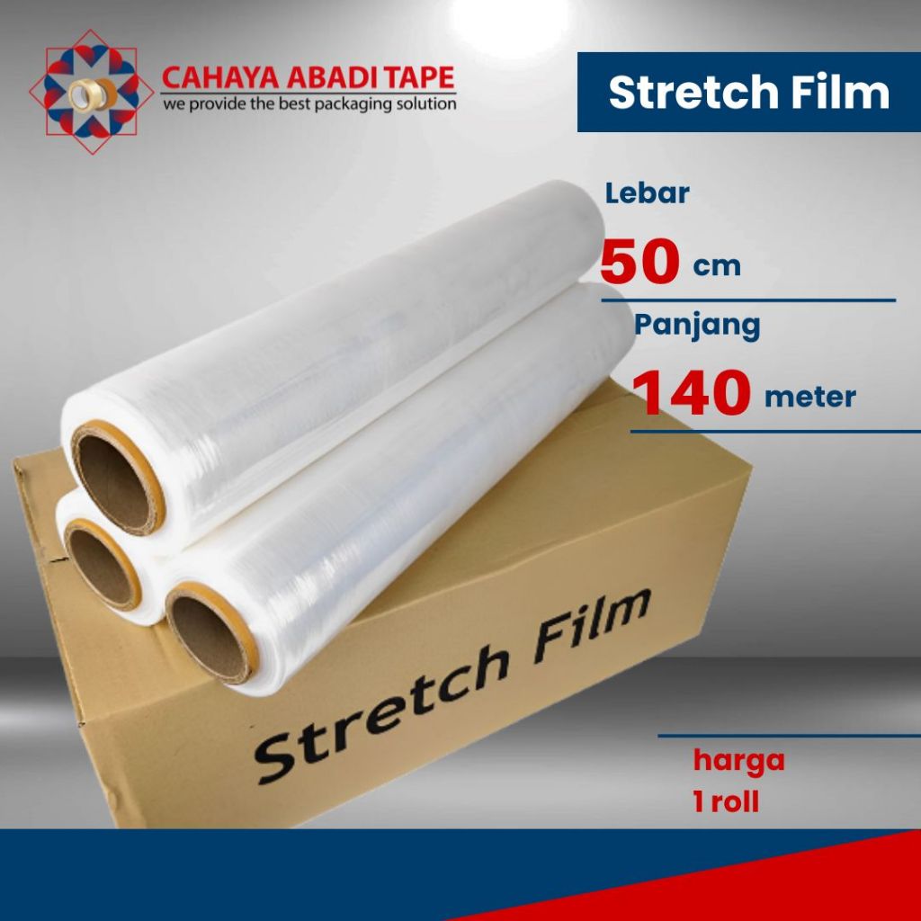 

STRECH FILM/PALLET/PLASTIK WRAPPING 50CM X 140METER PER ROLL