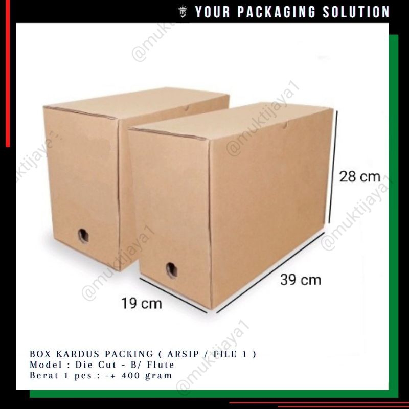 

BOX ARSIP 1 POLOS Uk. 39x19x28cm / KOTAK / KARDUS / ARSIP / FILE / DOKUMEN