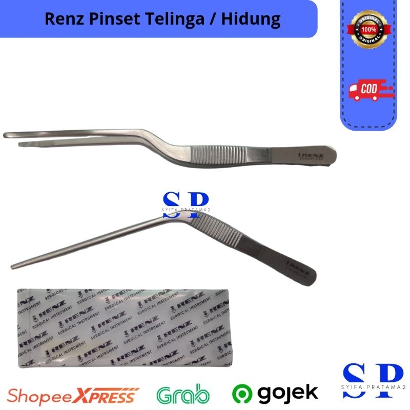Renz Pinset Bayonet Hidung / Telinga 12cm / Nasal Forcep / Troeltsch Wide Ear Forcep