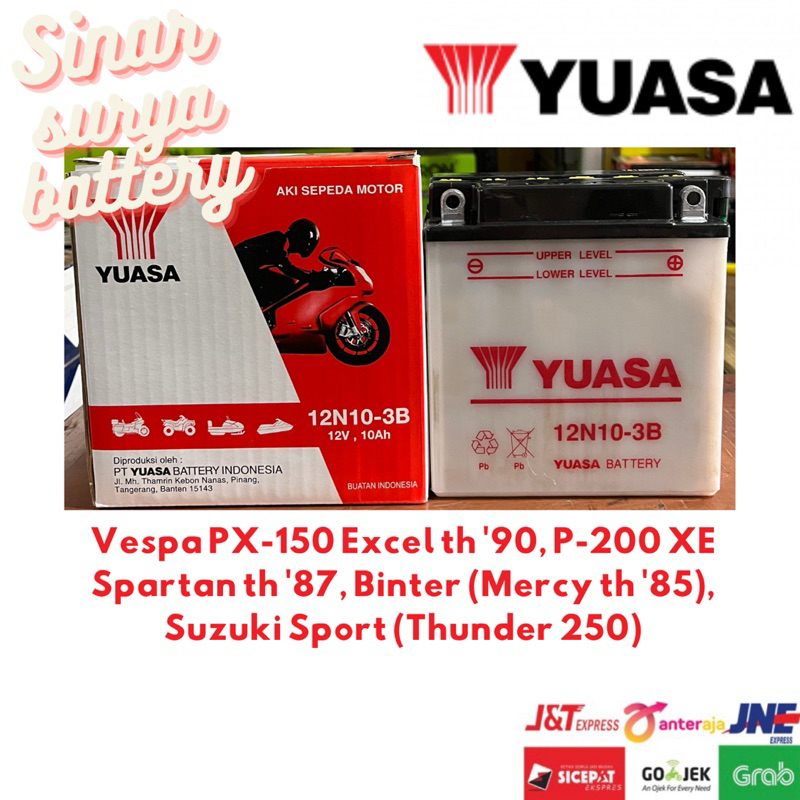 Aki Basah motor Vespa PX150,Excel, Viar Yuasa PF 12N10-3B