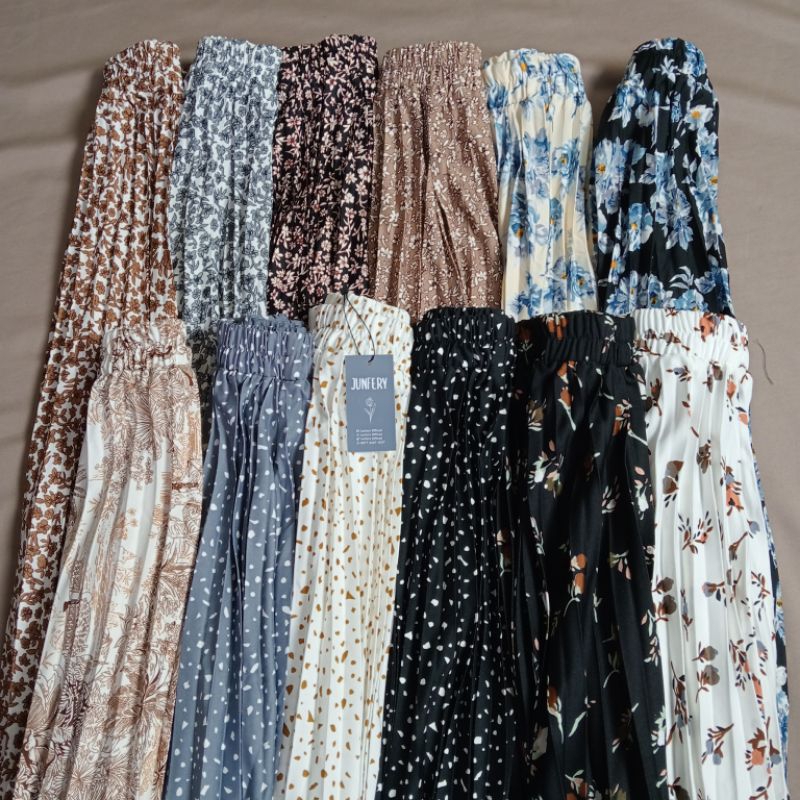 Rok Plisket Motif Korea Rok Plisket Premium Rok Kerja Rok Casual