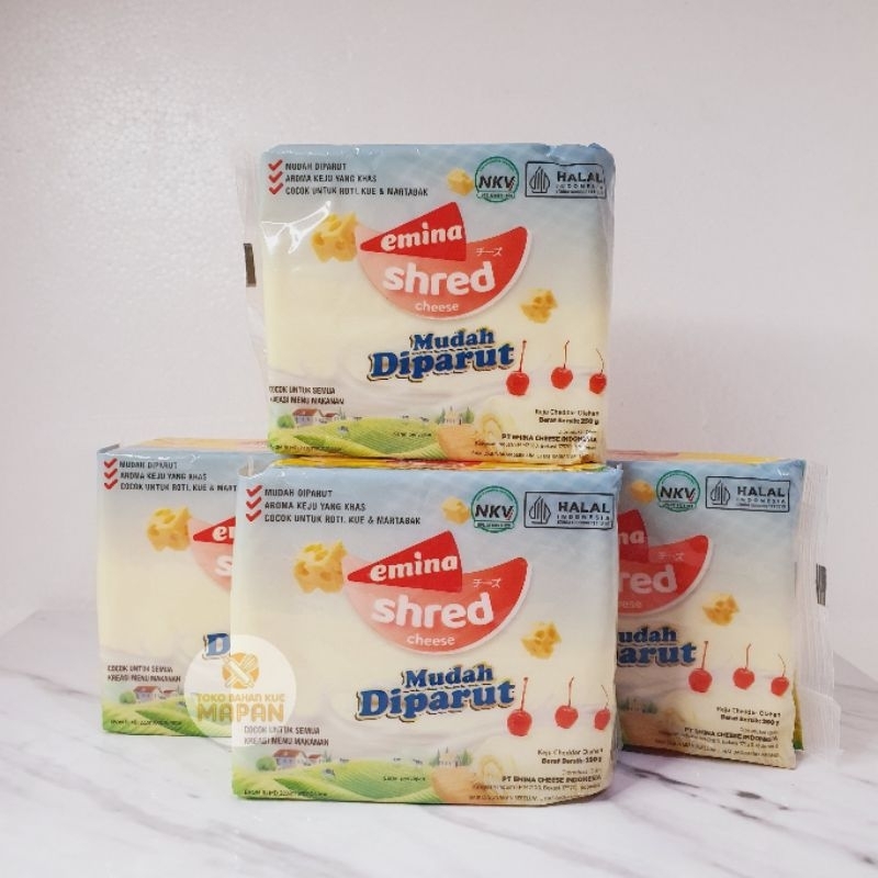 

Emina Shred Cheese 250gr - Keju Emina Mudah Diparut 250gr