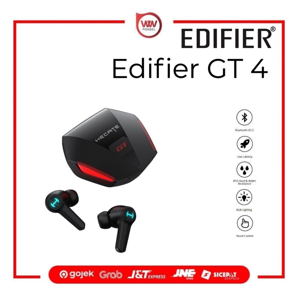Edifier GT4 TWS Gaming Earbuds Earphone Bluetooth 5.2 Charging Dock