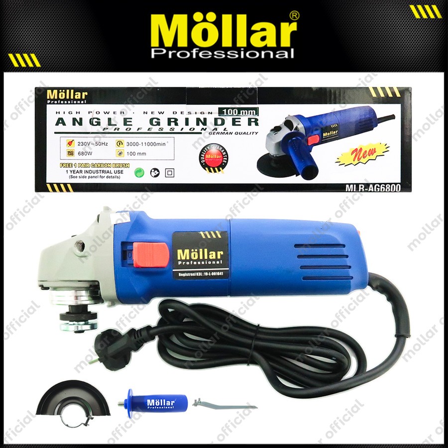 MOLLAR AG6800 / AG6700 Mesin Gerinda Tangan Polisher 100 mm / Variable Speed