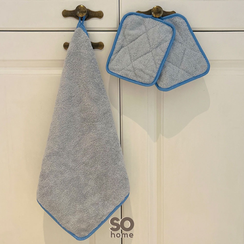 Paket Bundle Set Handuk Dapur Lap Tangan 36 X 38 Cm Dan 1 Set Cempal