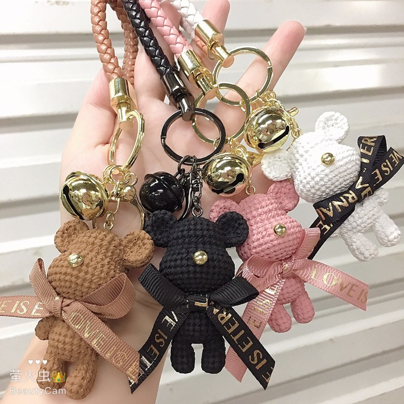 Kartun beruang boneka Gantungan kunci resin Korea fashion Kreatif Beruang kecil yang lucu Paket tas 