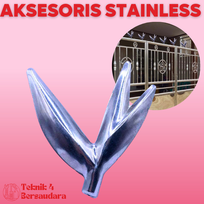 AKSESORIS ORNAMEN PAGAR STAINLESS Daun