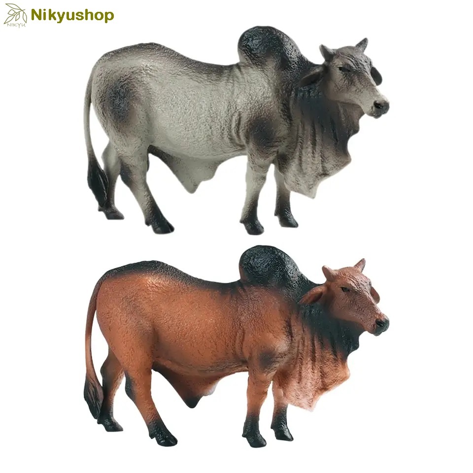 [Nikyushop] Mainan Edukasi Pajangan Miniatur Hewan Animal Figure Sapi Zebu Brahman Bull