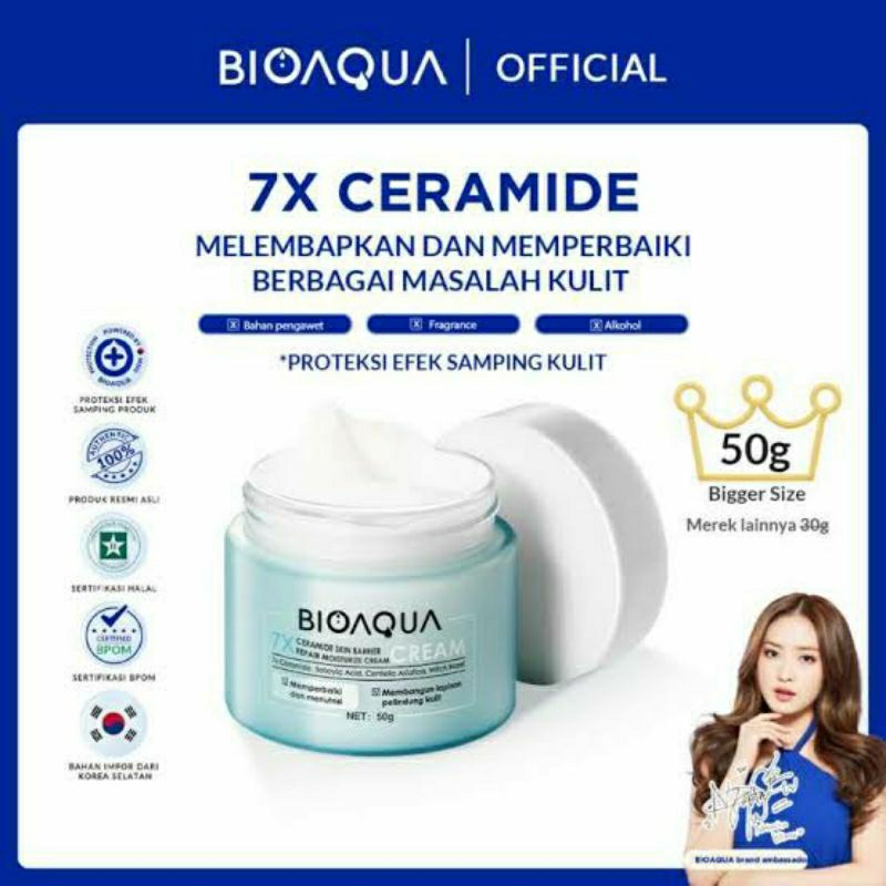 UNNY x Bioaqua 7x Cermaide Skin Berrier Repair Moisturizer Cream 50gr