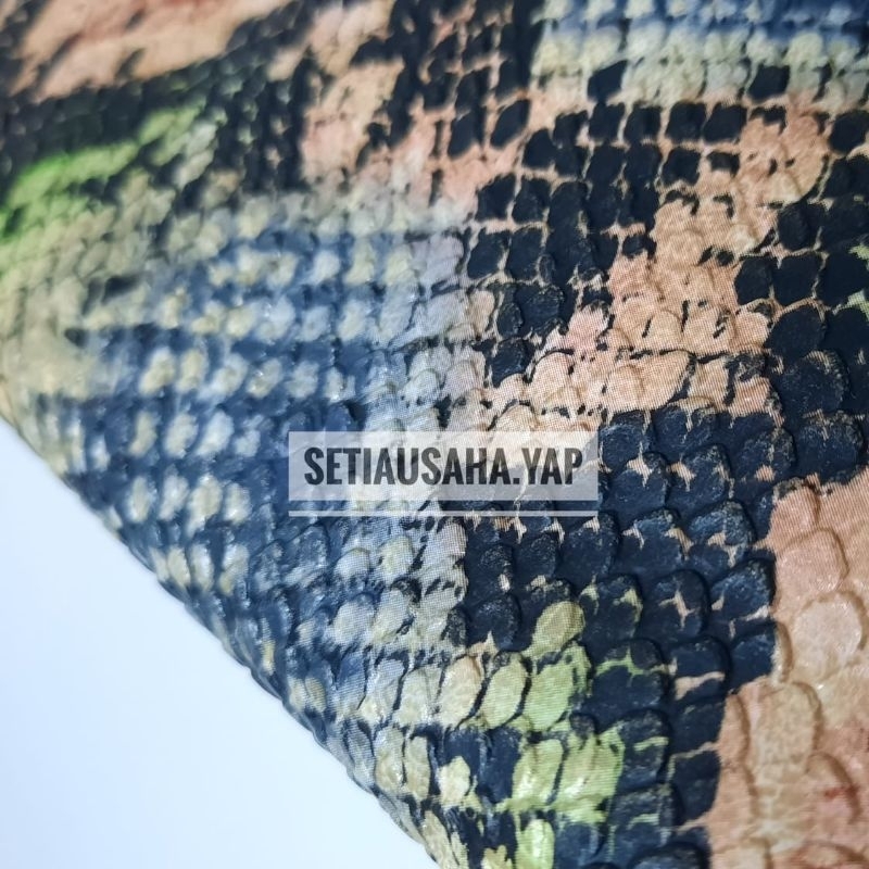 Kulit sintetis oscar emboss bertekstur motif kulit ular PYTHON COBRA BOA - utk table runner, bantal 