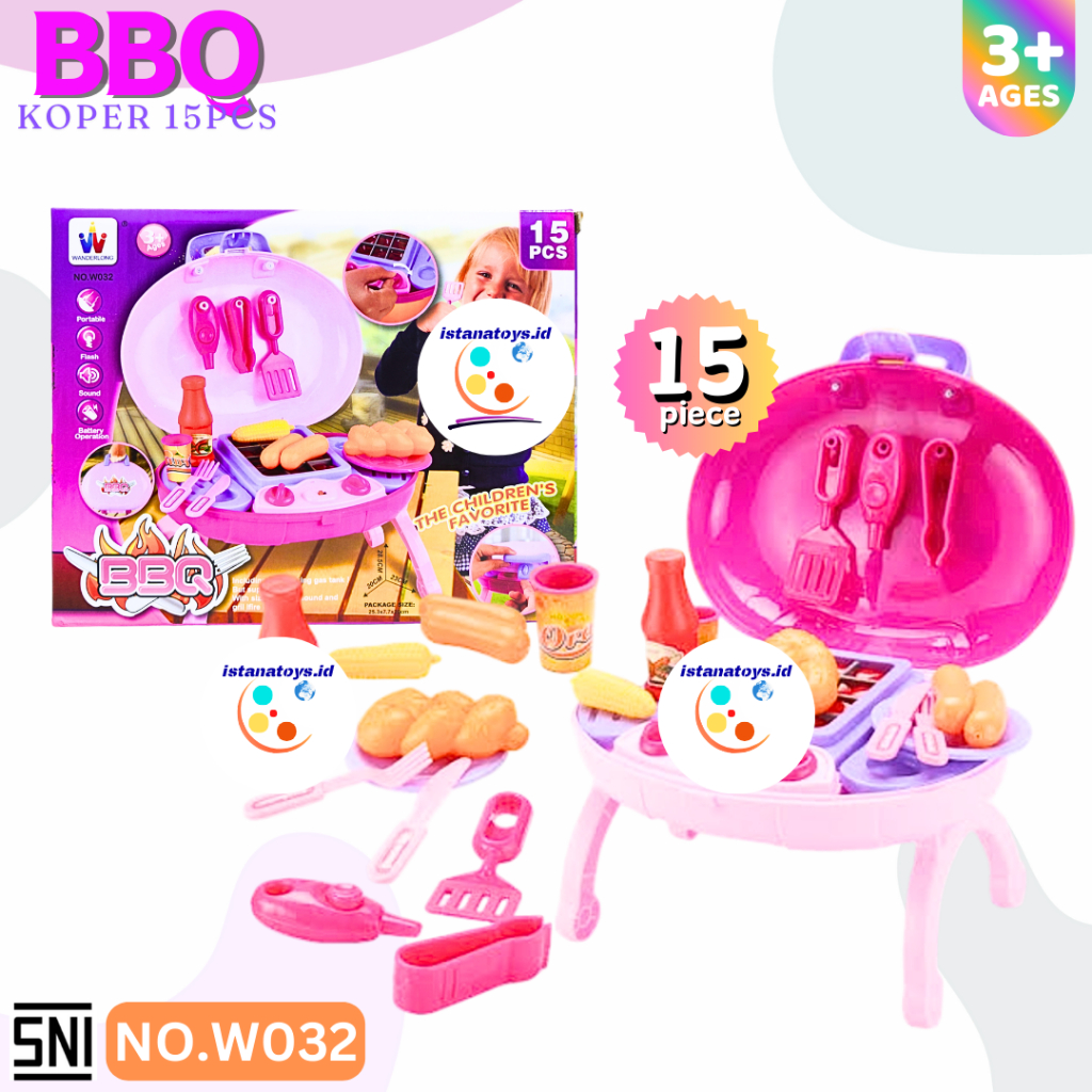 ID MAINAN ANAK BBQ KOPER 15 PCS