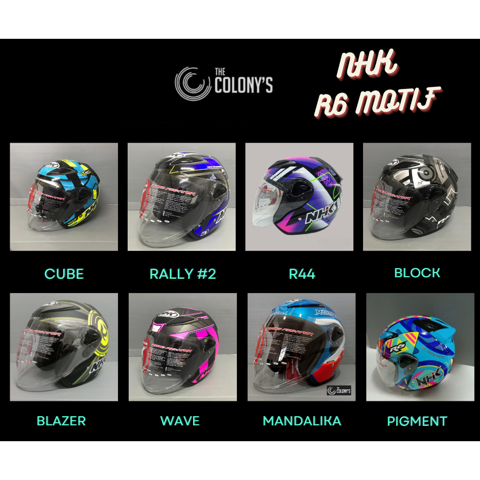 HELM NHK R6 NHK R-6 MOTIF SOLID HELM SINGLE VISOR